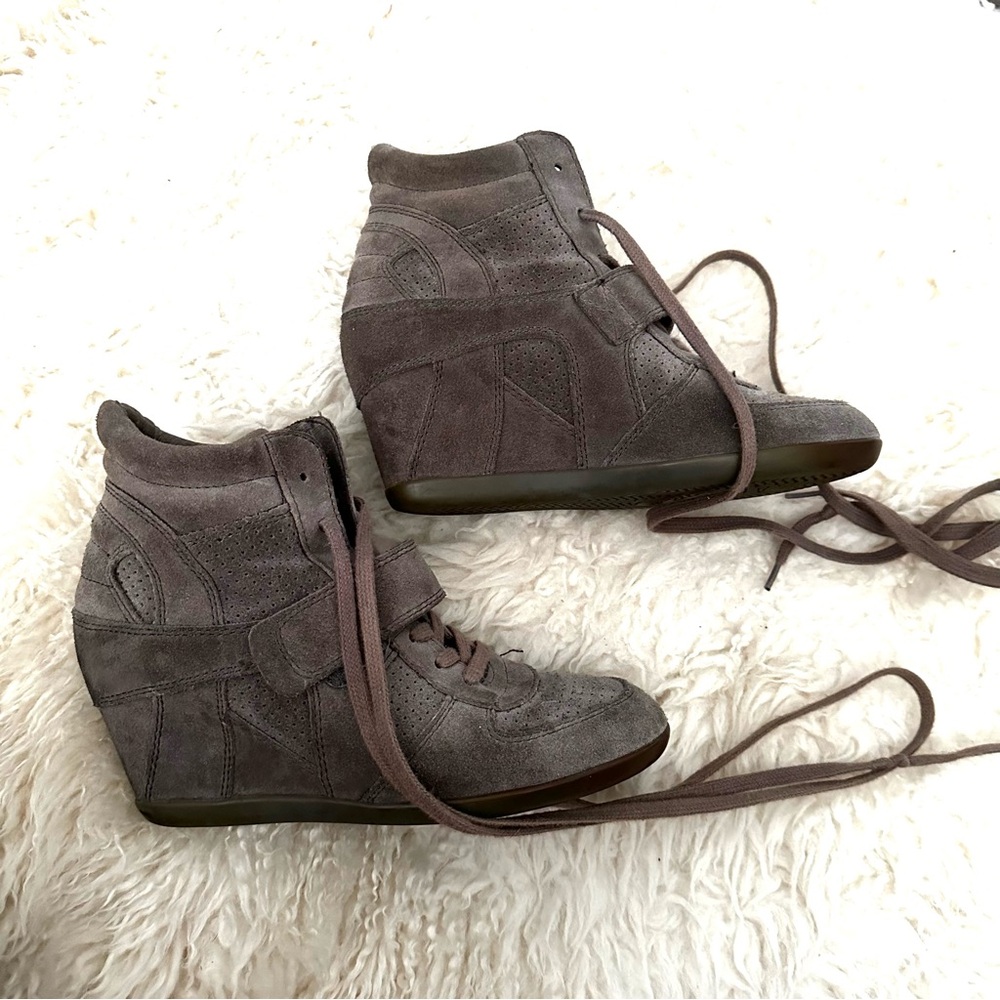 Stylish Suede Wedge Sneakers